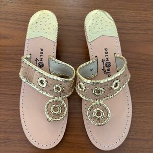 Classic Mid-Wedge Cork & Gold  | Palm Beach Sandal